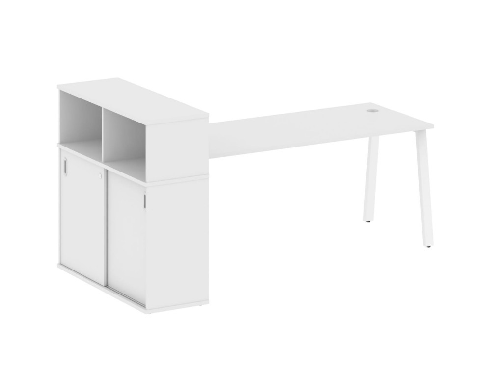 Стол письменный на А-образном м/к с опорным шкафом-купе 221x112x109,8 Metal System