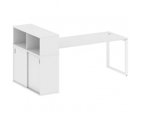 Стол письменный на О-образном м/к с опорным шкафом-купе 221x112x109,8 Metal System