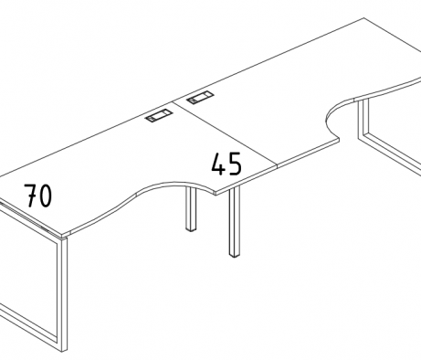 Рабочая станция (2х160) опоры QUATTRO столы Классика A4.PRO с металлическим основанием