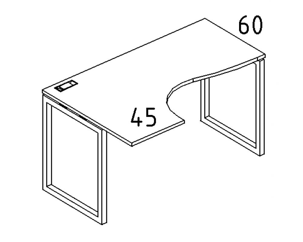 Стол эргономичный левый "Классика" на металлокаркасе QUATTRO 160x90x75 A4.PRO