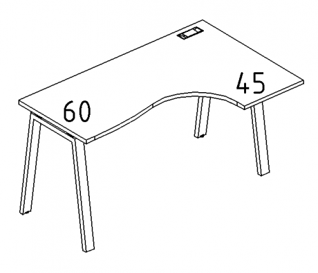 Стол эргономичный правый "Классика" на металлокаркасе TRE 140x90x75 A4.PRO угловой