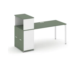 Стол рабочий с опорным распаш. шкафом с надставкой низ. CN.SP-228 W 2000x720x1140 Концепт / Concept images