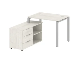 Рабочая станция на П-образном м/к с опорной тумбой левая 110x152x75 Метал Систем / Metal System images