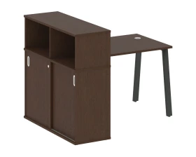 Стол письменный на А-образном м/к с опорным шкафом-купе 141x112x109,8 Метал Систем / Metal System images