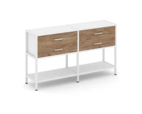Двухсекционный стеллаж двухярусный с ящиками 1590х400х879 Шелф Систем / Shelf System images