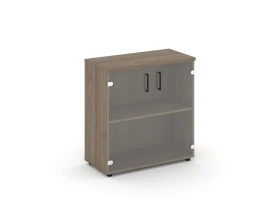 Шкаф низкий широкий прозр. стекло 796x400x833 зад. стенка HDF Стайл Проджект / Style Project images