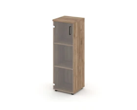Шкаф средний узкий левый прозр. стекло 400x400x1203 зад. стенка HDF Стайл Проджект / Style Project images