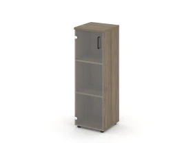 Шкаф средний узкий левый прозр. стекло 400x400x1203 зад. стенка HDF Стайл Проджект / Style Project images