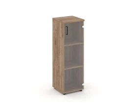 Шкаф средний узкий правый прозр. стекло 400x400x1203 зад. стенка HDF Стайл Проджект / Style Project images