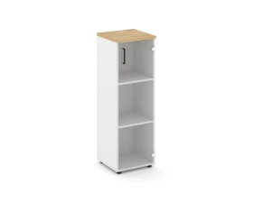 Шкаф средний узкий правый прозр. стекло 400x400x1203 зад. стенка HDF Стайл Проджект / Style Project images