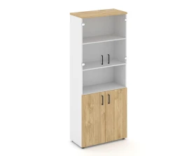 Шкаф высокий широкий комби с нишей прозр. стекло 796x400x1982 зад. стенка HDF Стайл Проджект / Style Project images