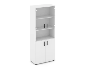 Шкаф высокий широкий комби с нишей прозр. стекло 796x400x1982 зад. стенка HDF Стайл Проджект / Style Project images