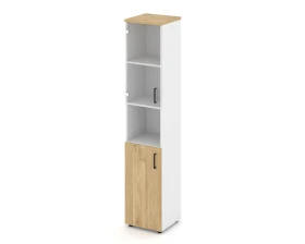Шкаф высокий узкий с нишей прозр. стекло левый 400x400x1982 зад. стенка HDF Стайл Проджект / Style Project images