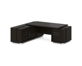 Стол с тумбой и греденцией (беспроводная зарядка, 2xUSB, розетка) 2270х2016х750 Грейс / Grace images