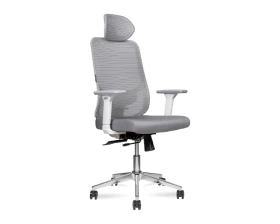 Кресло Norden Бэст вайт / Best white белый пластик Сетка/Ткань, Серый images